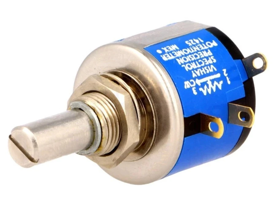 Potencjometr osiowy wieloobrotowy 20k 2W 5,6,35mm, drutowy 534B1203JCB