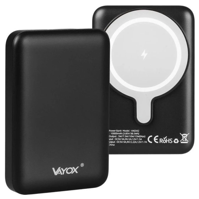 Powerbank 10000 mAh USB‑C / USB‑C + Magsafe czarny VA0342 Vayox