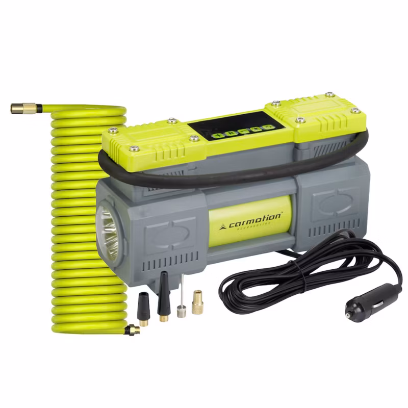 Kompresor powietrza dwutłokowy, Carmotion, 12V, 10 BAR, automatyczny, 4 adaptery, 1 szt.