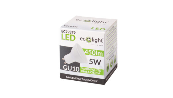 Żarówka LED GU10 5W 400lm 3000K Barwa Ciepła 120 stopni EC79379