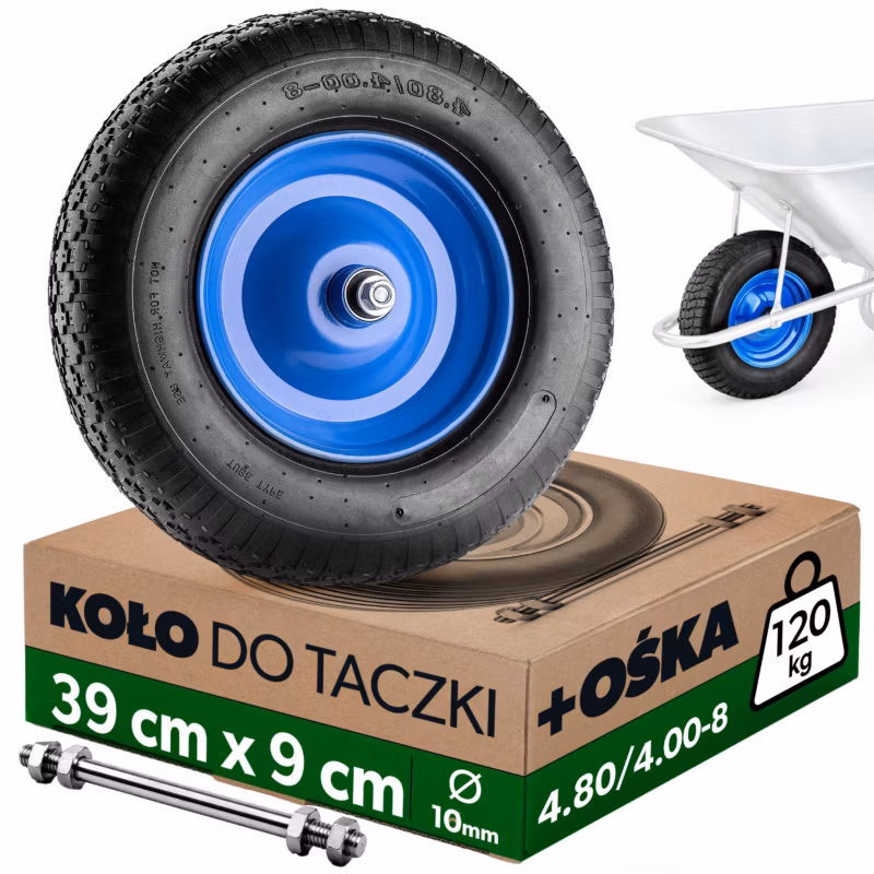 Koło KADAX do taczki pneumatyczne 39 cm, niebieskie, 1 szt.