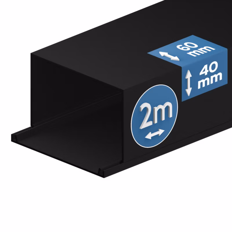 Kanał elektroinstalacyjny Edo 60/40 2m Ciemny Antracyt 1 szt.