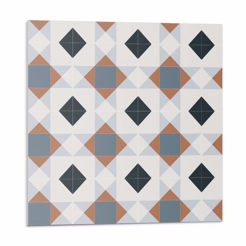 Kafelki samoprzylepne Wallfluent 50×50 cm Wzór kafli w kształtach geometrycznych 4 szt.