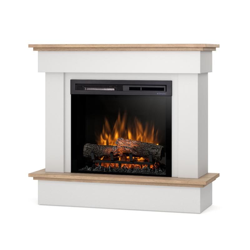 Kominek elektryczny Warmtec Tormes 23″ XHD 1400W funkcja grzania LED biały mat, jasny dąb 1 szt.