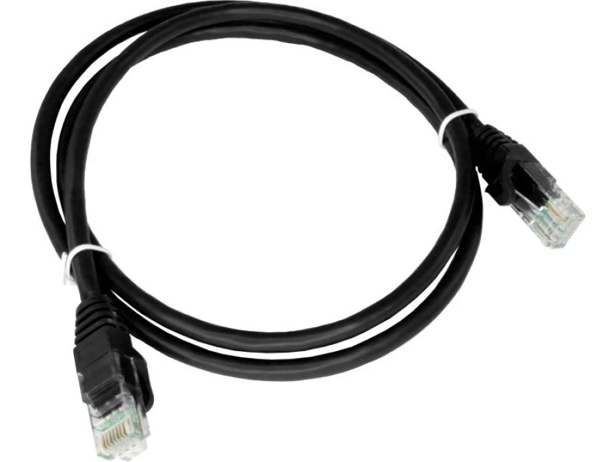 Patch‑cord U/UTP kat.6 PVC 0.25m czarny KKU6CZA0.25