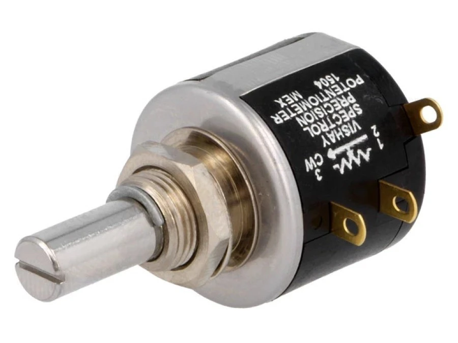 Potencjometr osiowy wieloobrotowy 5k 2W 5 6,35mm drutowy 534B1502JCB