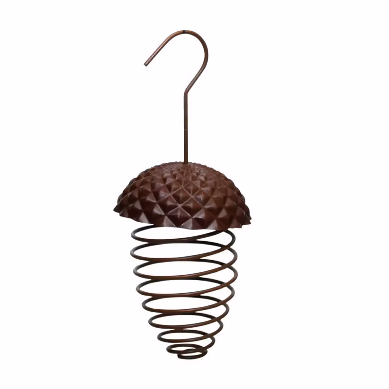 Karmnik dla ptaków typu sprężyna Esschert Design brązowy do zawieszenia 22,8×9,7×9,7 cm 1 szt.