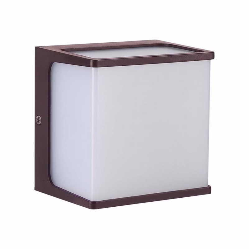 Kinkiet ścienny zewnętrzny V-TAC brązowy LED 8W 4000K 800lm IP65 wym: 12 x 12 x 9,2 cm tworzywo sztuczne – 1 szt.