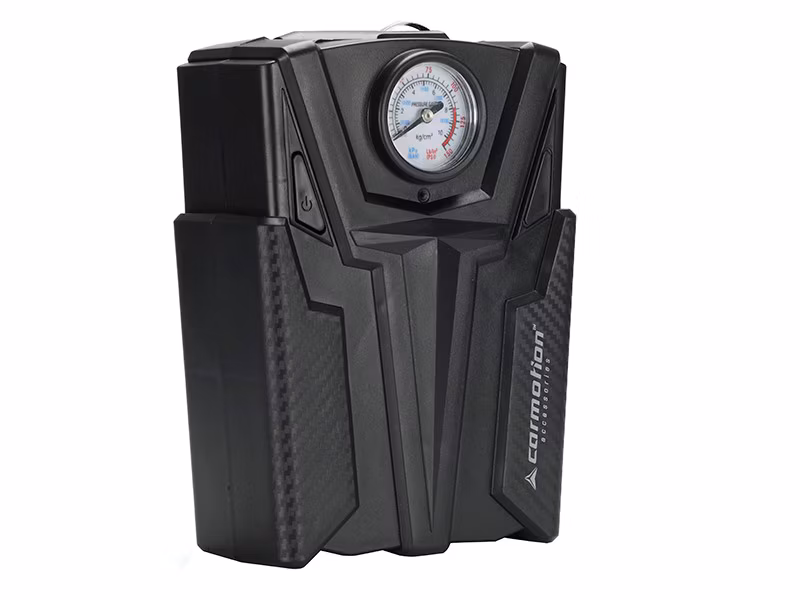 Kompresor powietrza, Carmotion, DC 12V, 150 PSI, z analogowym ciśnieniomierzem, 4 adaptery, 1 szt.