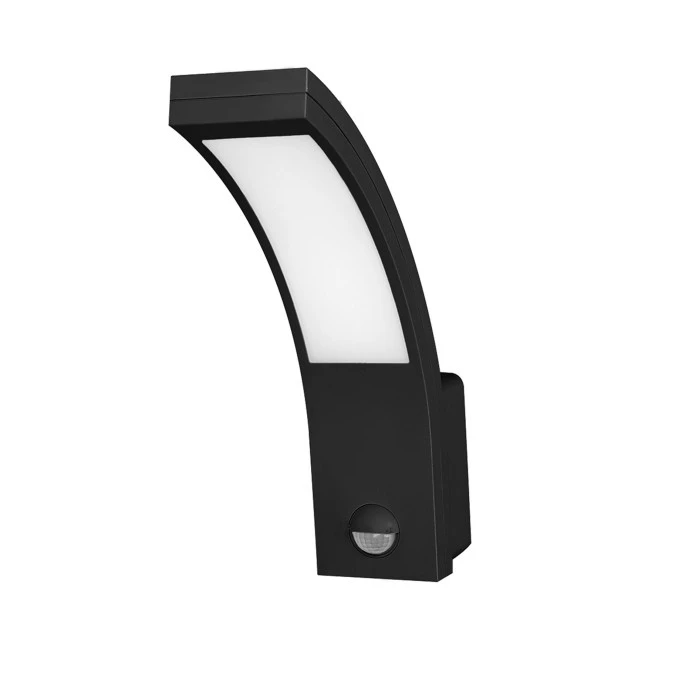 PIRYT LED 10W, oprawa ogrodowa z czujnikiem ruchu 140st, 800lm, IP54, 4000K, czarna,AD‑OP‑6109BLPMR4