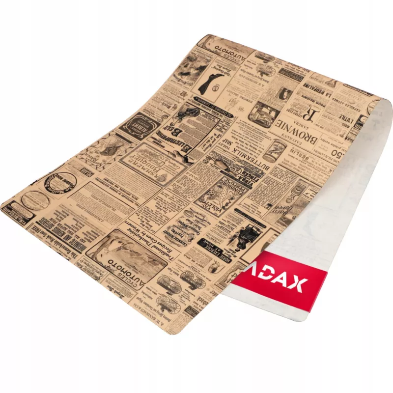 KADAX Bieżnik Na Stół Obrus Plamoodporny Filc 95×33 cm Gazety 1 Brązowy 1 szt.