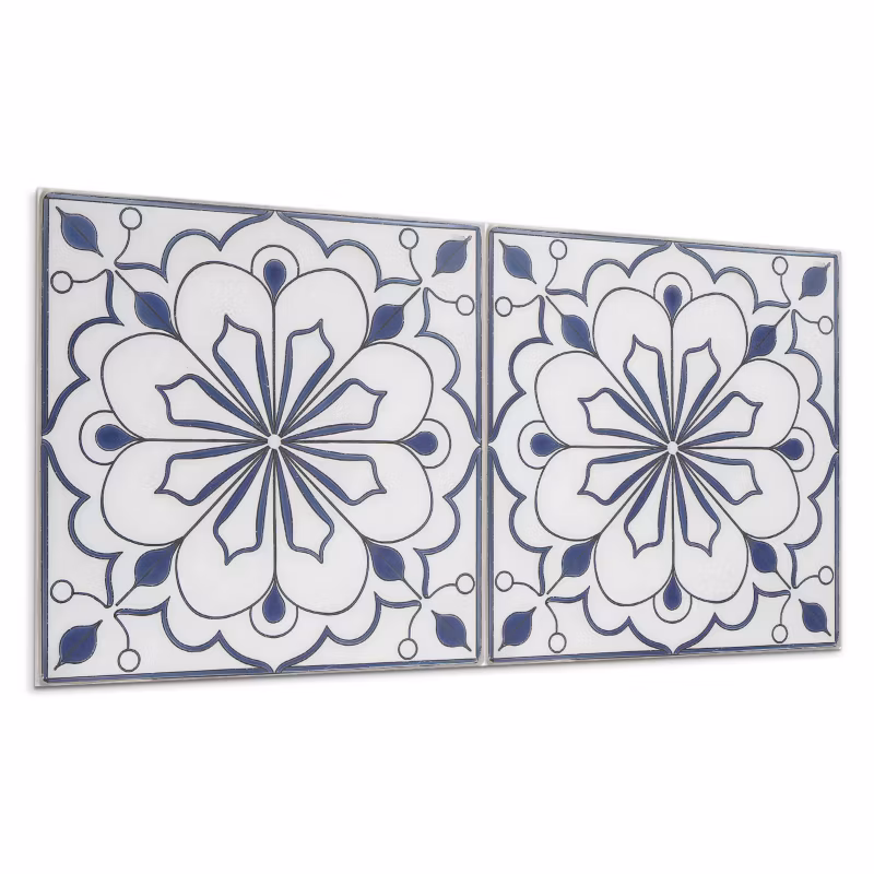 Kafelki samoprzylepne Wallfluent 60×30 cm Ceramiczny wzór z kwiatami 6 szt.