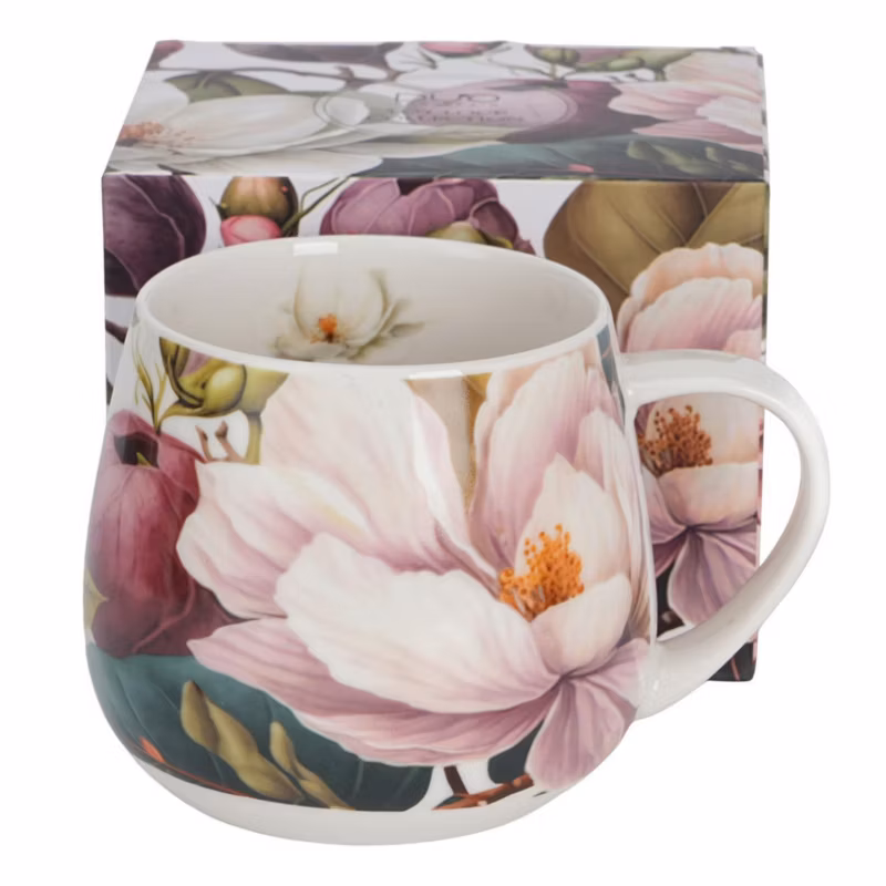 Kubek Baryłka Magnolie DUO porcelanowy w kwiaty 430 ml 1 szt.