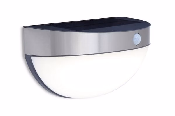 Kinkiet solarny z czujnikiem Lutec Bubble srebrno-biały LED 2W 4000K 200lm IP44 wym: 12,6 x 12,5 x 21,8 cm metal – 1 szt.