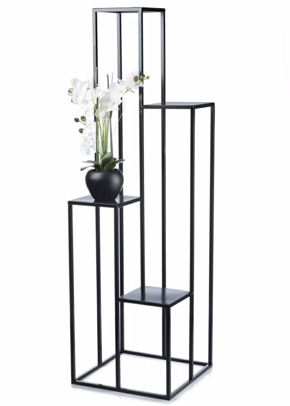 Kwietnik stojący HowHomely Metalowy Czarny 44×150 cm 1 szt.