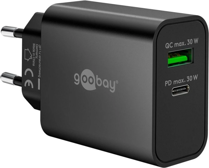 Podwójna szybka ładowarka USB‑C™ PD GaN (30 W) czarny