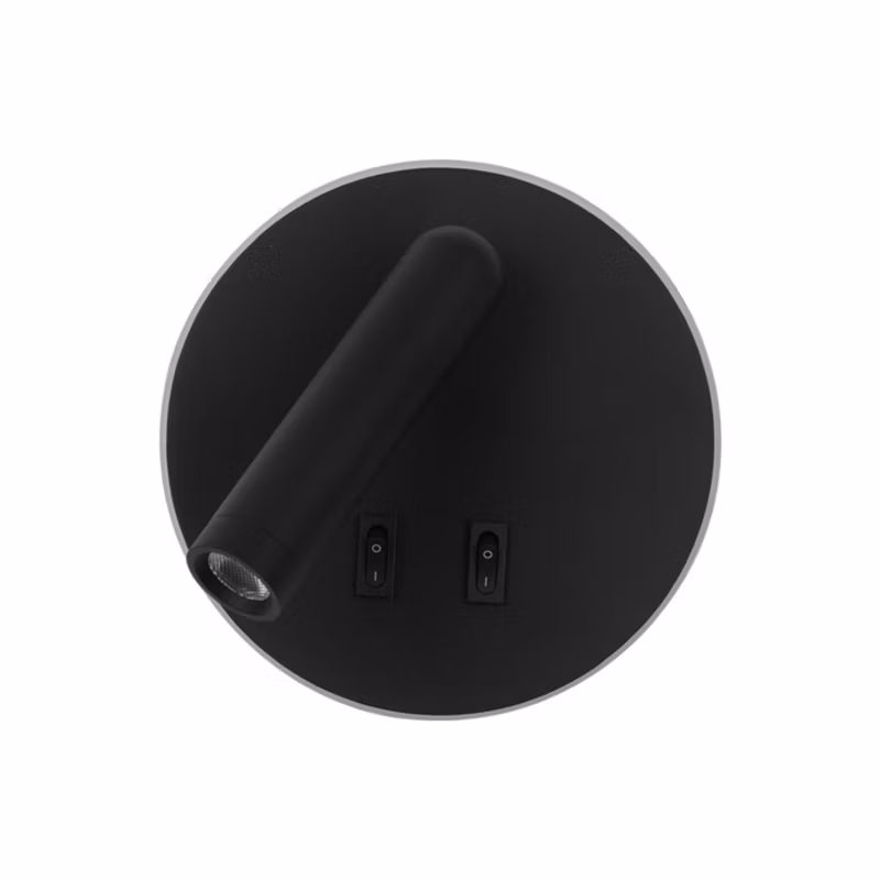 Kinkiet Italux FURLA z włącznikiem czarny LED 2x8W 516lm Ciepła biel IP20 -1 szt.