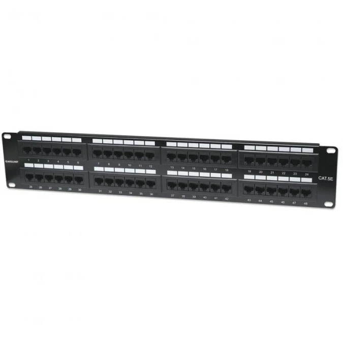 Patch Panel 48‑Portów RJ45 UTP Kat.5e 2U Rack 19