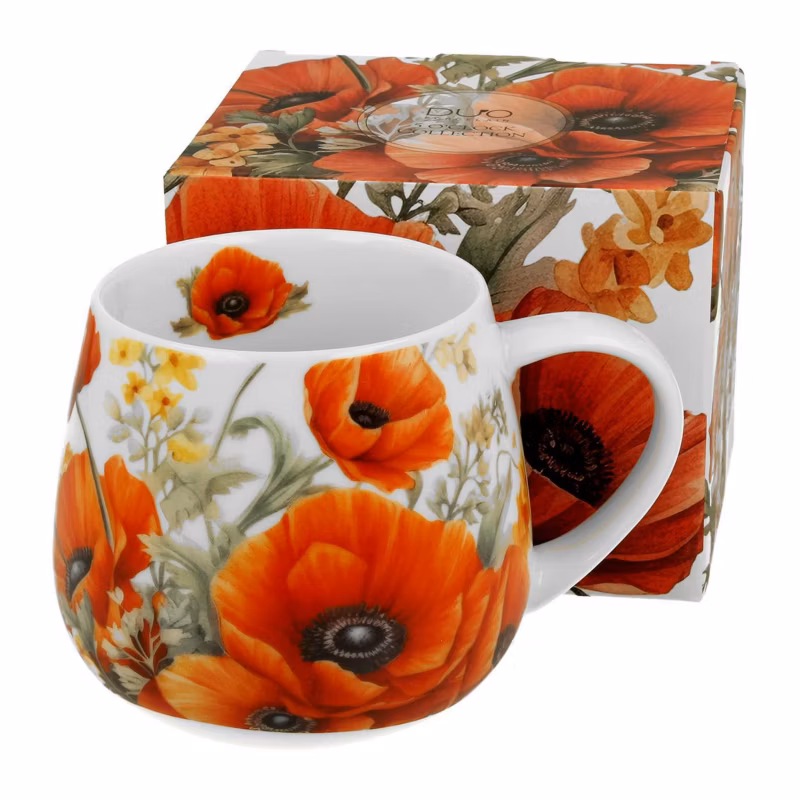 Kubek Baryłka Maki DUO porcelanowy w kwiaty 430 ml 1 szt.