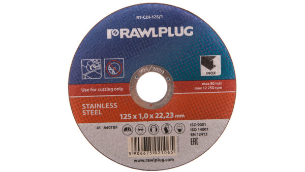 Ściernice płaskie do cięcia i szlifowania stali nierdzewnej 125×22,23mm RT-CDI-125/1
