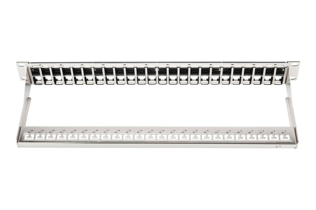 Patch panel pusty 19 cali 48x1U keystone 1U czarny (RAL 9005) DN‑91424