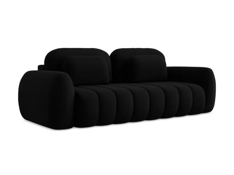 Kanapa 3-osobowa z funkcją spania LaMiaSofa GINOSA z tkaniny bouclé 266×121 cm czarny 1 szt.