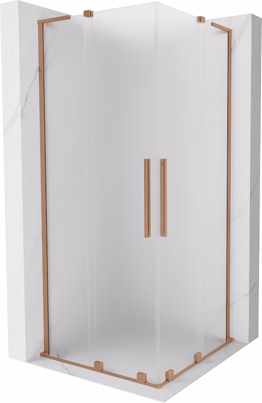Kabina prysznicowa Mexen Velar L Duo rozsuwana 80 x 80 cm szron miedź szczotkowana 1 szt.