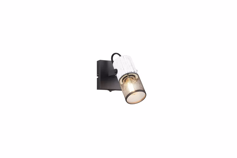 Kinkiet z włącznikiem Trio TOSH czarno-biały 1xE14x15W IP20 wym:13,7x9x9cm – 1 szt.