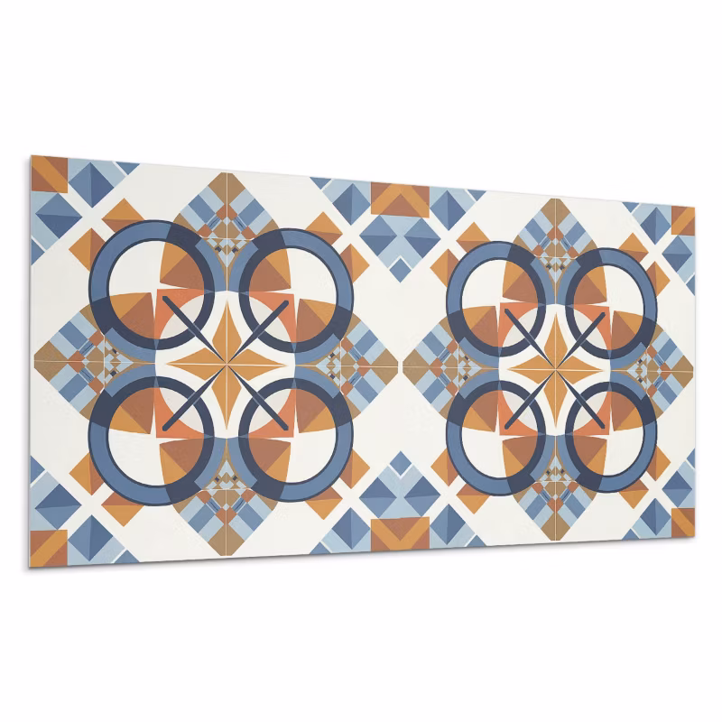 Kafelki samoprzylepne Wallfluent 60×30 cm Okręgowe motywy w geometrycznym stylu 6 szt.