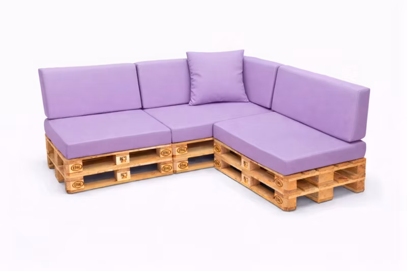 Komplet 8 sztuk poduszek ogrodowych na palety Setagrden 3x120x50cm /3x120x40cm+60x40cm,fioletowe dwustronne poduszki ogrdowe, 1szt 5905997637534