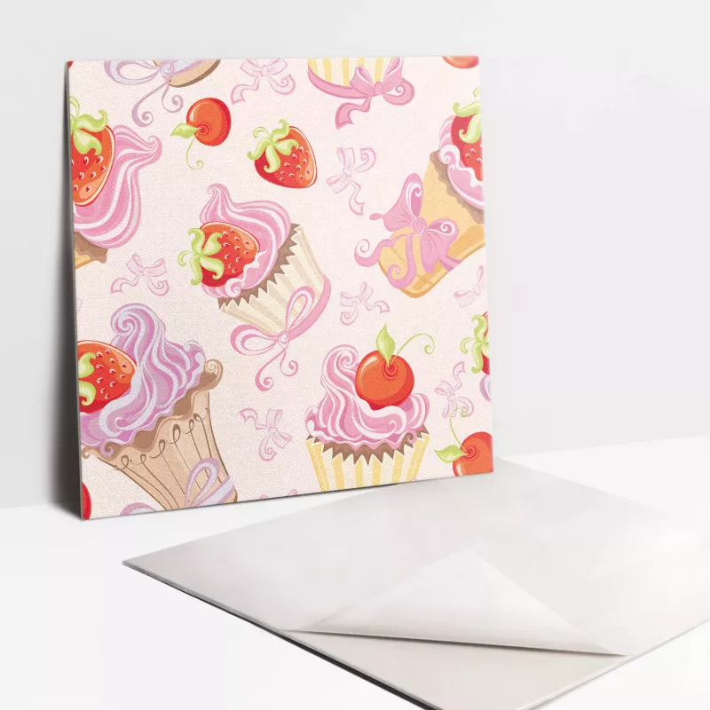 Kafelki samoprzylepne Tulup 30×30 cm Kolorowe owocowe babeczki 9 szt.