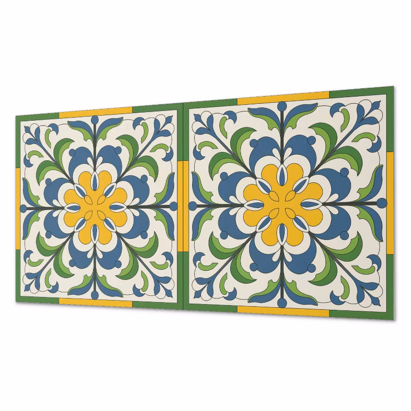 Komplet Kafelków PCV ArtPrintCave 60×30 cm Motyw kwiatowy z liśćmi 6 szt.