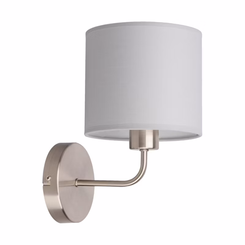 Kinkiet SPOT Light 1xE27 Max.40W Połączenie Satyny i i Jasnoszarego Abażuru, Polski Producent, 1 szt.