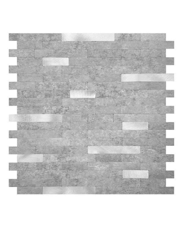 Kafelki ścienne samoprzylepne płytki Mazovia 29,7 x 29,2 cm odporne na zachlapania, geometryczne Szare 1 szt.