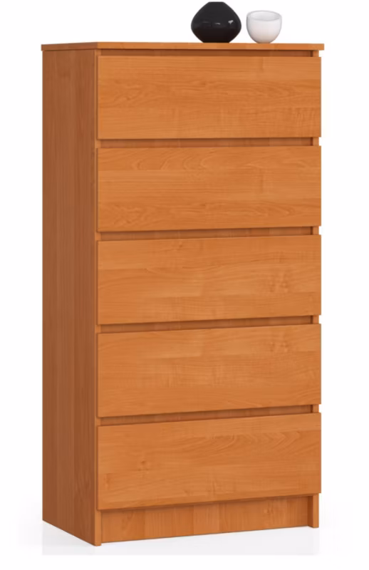 Komoda Akord K60 Olcha 60 cm 5 szuflad kolor Olcha mat 60x40x121 cm 1 szt.