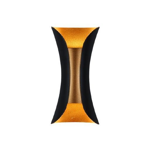Kinkiet ścienny Abigali Agi czarno-złoty LED 10W 3000K IP65 wym: 20 x 10 x 8,5 cm – 1 szt.