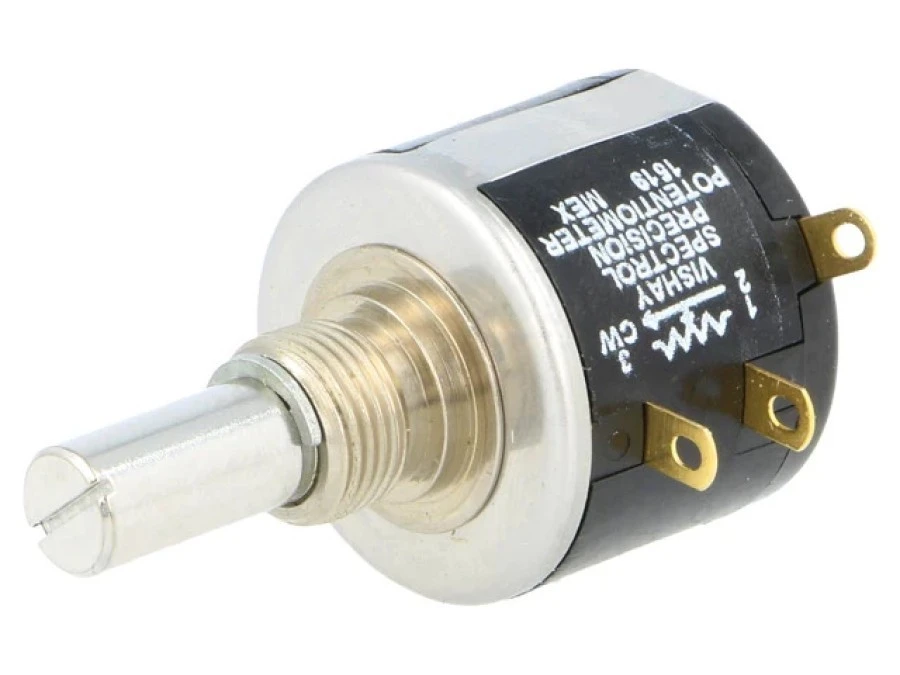 Potencjometr osiowy wieloobrotowy 10k 2W 5 6,35mm drutowy 534B1103JC