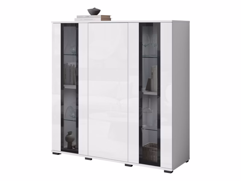 Komoda MIRJAN 24 Caro HB 120 biały / biały połysk 1 szt.
