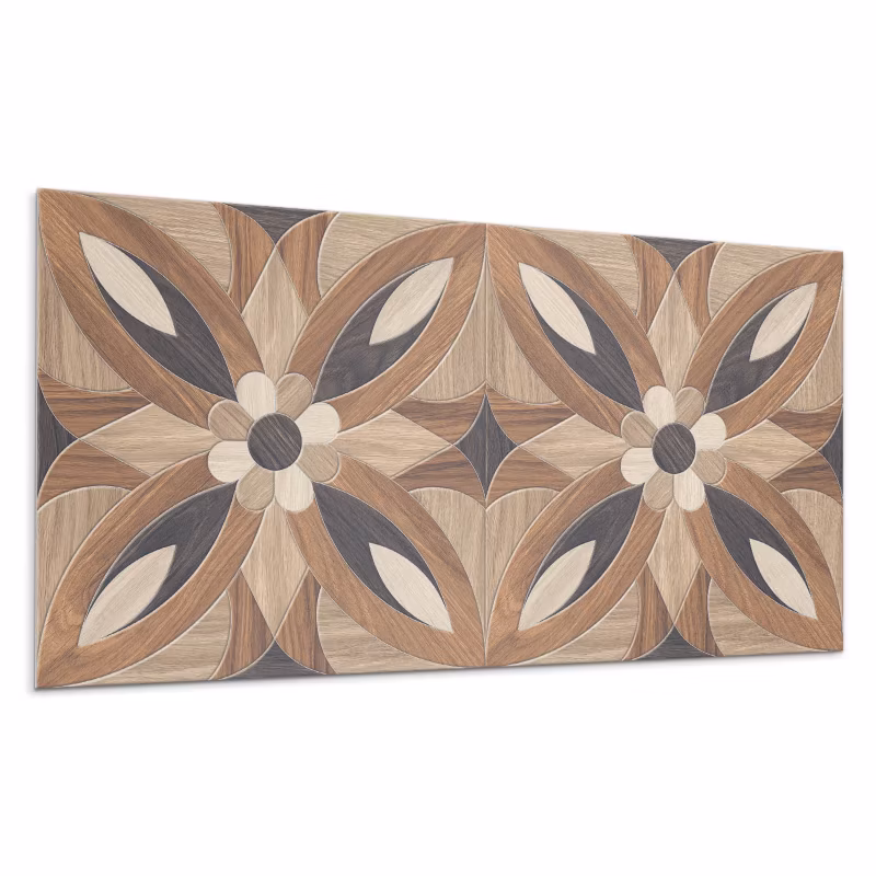 Kafelki samoprzylepne Wallfluent 60×30 cm Drewniane kwiaty w stylu naturalnym 6 szt.
