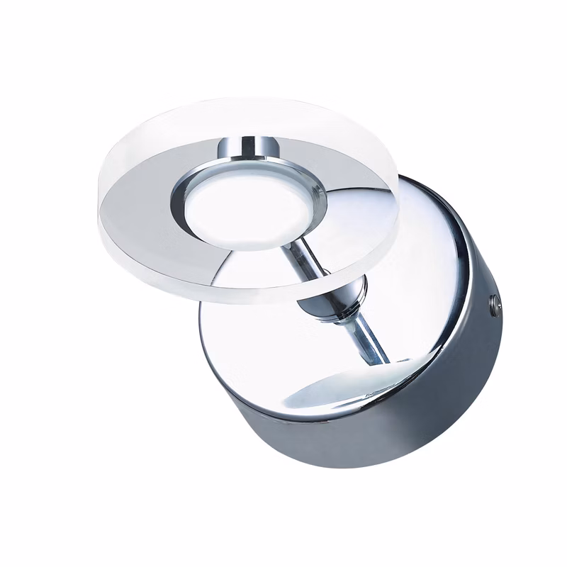 Kinkiet ścienny Italux Harmony chromowany przezroczysty styl nowoczesny LED 3W 3000K 210lm IP21 wym: 5,2 x 12 x 16,5 cm – 1 szt.