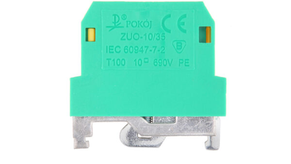 Złączka szynowa 2-przewodowa ochronna PE 10 mm2 żółto zielona ZUO-10/35 A11-5D3Z