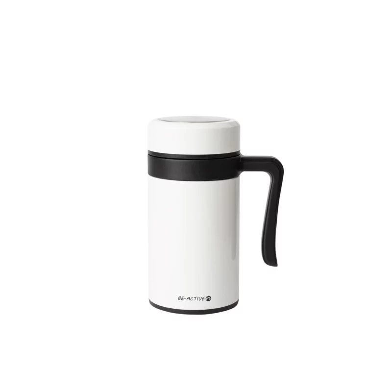 Kubek termiczny Be-active.pl na kawę herbatę biały 450 ml 1szt