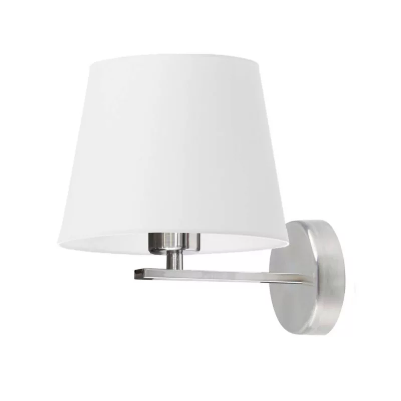 Kinkiet Volta Light Factory Simple Stal szczotkowana/Biały Abażur 1xE27 1szt.