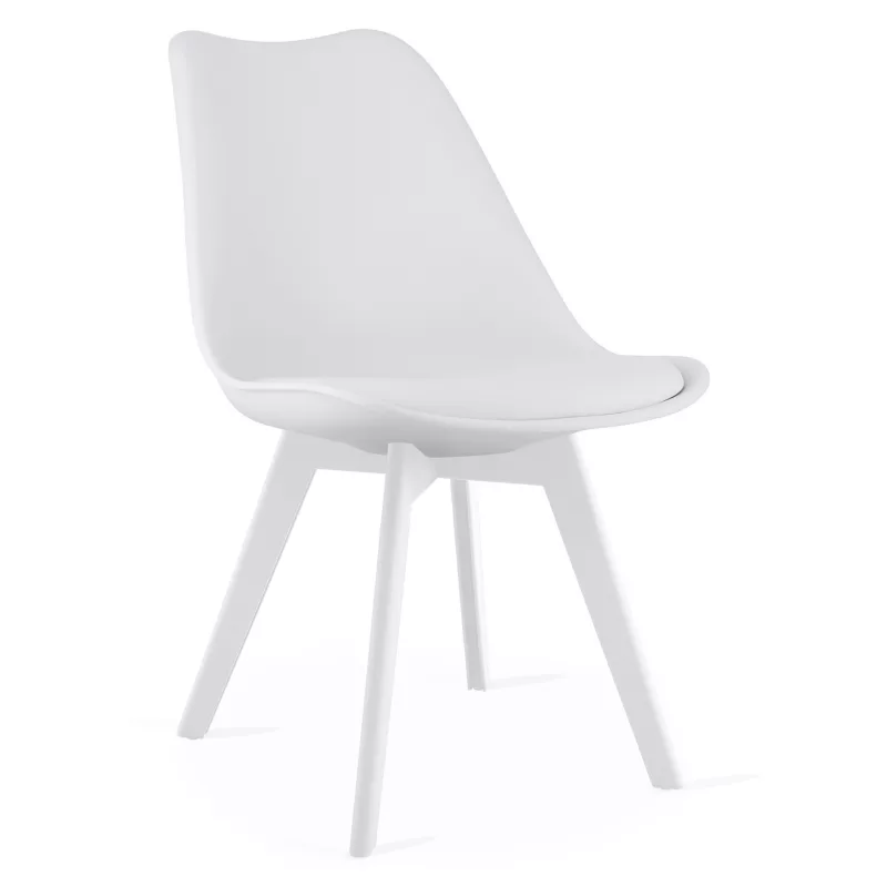 Krzesło EDANTI, nowoczesny design – białe, nogi białe 4 szt.
