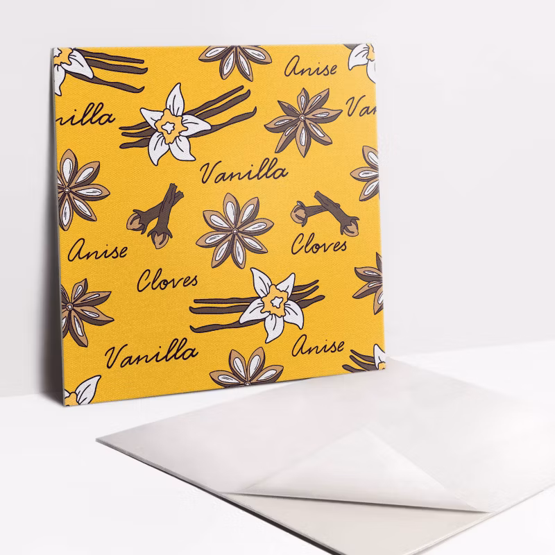 Kafelki samoprzylepne Tulup 30×30 cm Żółte motywy wanilii 9 szt.