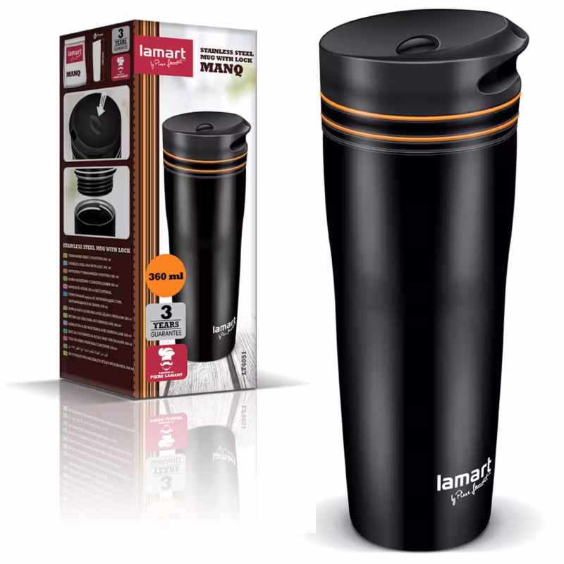 Kubek Termiczny Lamart LT4051 360 ml Czarny 1szt
