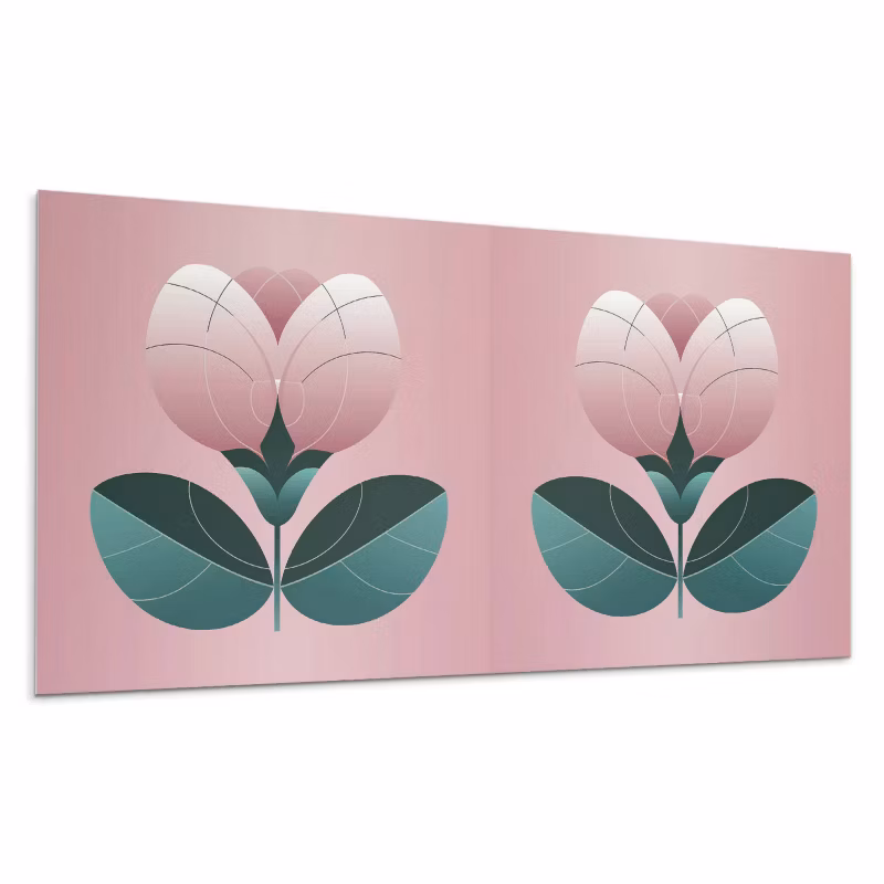Panele samoprzylepne Wallfluent 40×20 cm Wzór kwiatów otoczony liśćmi 10 szt.