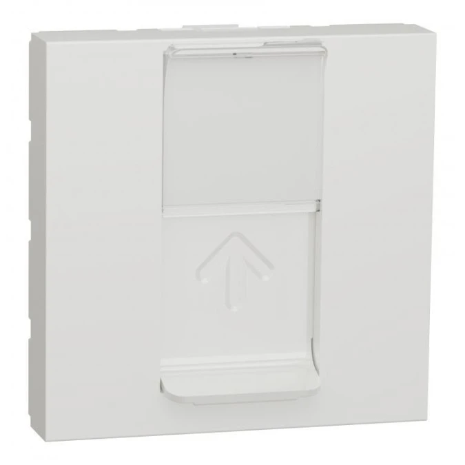 Płytka centralna 1xRJ45 dla keystone, Unica, 2 moduły, biała