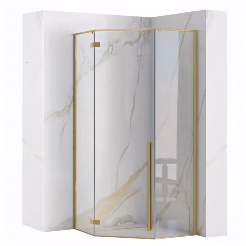 Kabina Prysznicowa Rea Diamond 100X100 Złoty Szczotkowany 100X100X195Cm 1Szt