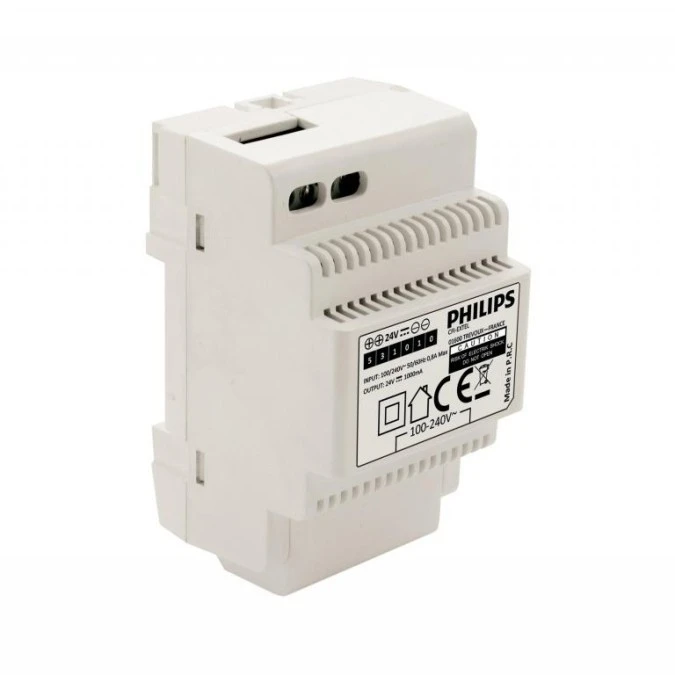 Philips WelcomeEye Power transformator modułowy do systemów wideo domofonowych 230V AC/24V DC, łatwy i szybki montaż naty,531110